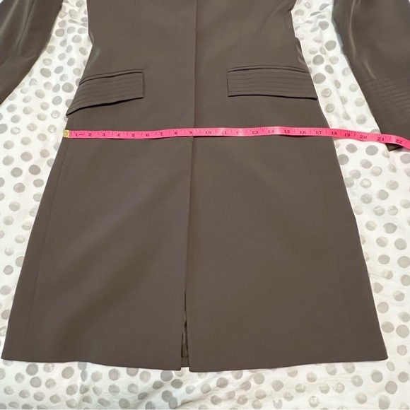 H&M Women’s Polyester Button Down Khaki Green Overcoat Size 4 - Picture 12 of 14